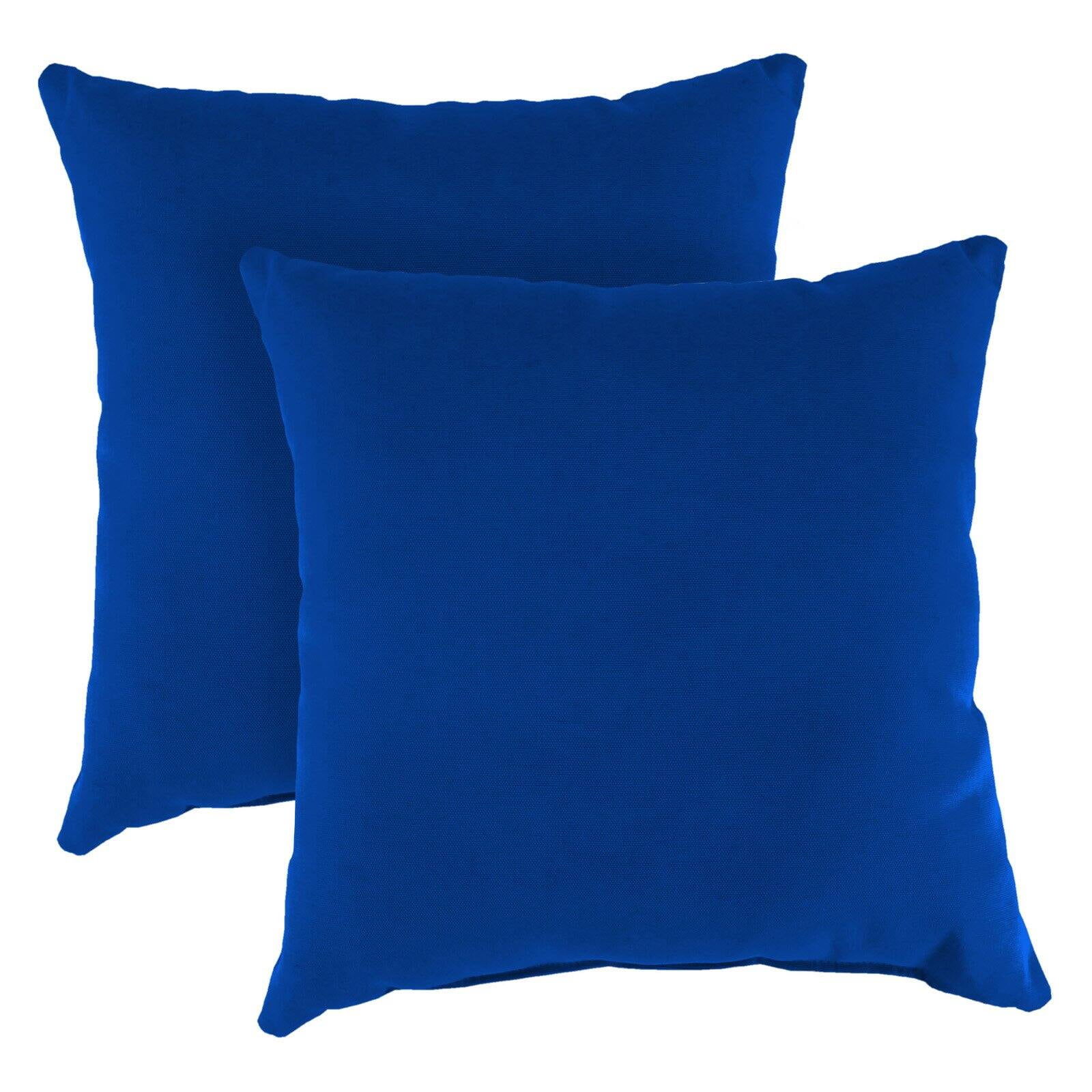 Jordan Manufacturing Sunbrella 18" x 18" Canvas Pacific Blue Solid Square Outdoor Throw Pillow