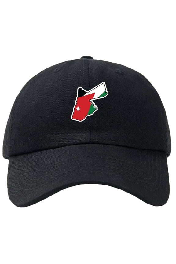 Jordan Map Flag Baseball Cap Hat Hook & Loop Closure - Personalize it!