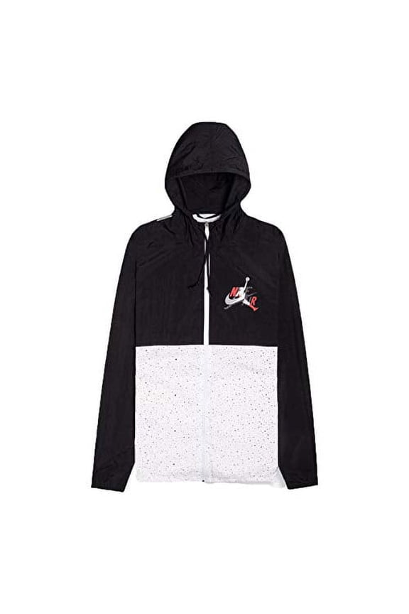 Jordan Mashup Jumpman Classics Windrunner Mens Active Hoodies Size Xxl, Color: Black/White