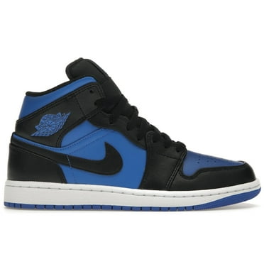 Jordan Men's 1 Mid Black Royal Blue Basketball Shoes, from StockX