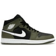 thumbnail image 1 of Jordan Men's 1 Mid Black White Olive Basketball Shoes, from StockX, 1 of 5