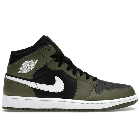 Men's 1 Mid Black White Olive Basketball Shoes, from StockX