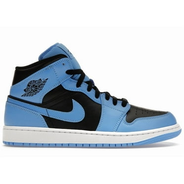 Jordan Men's 1 Mid University Blue Black Basketball Shoes, from StockX