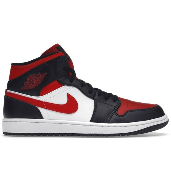 Jordan Men's 1 Mid White Black Red (2022) Basketball Shoes, from StockX