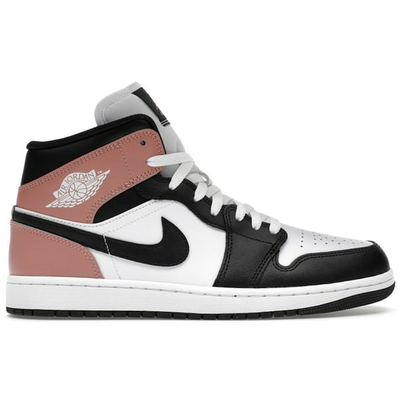 Jordan Men's 1 Mid White Rust Pink Black Shoes, from StockX
