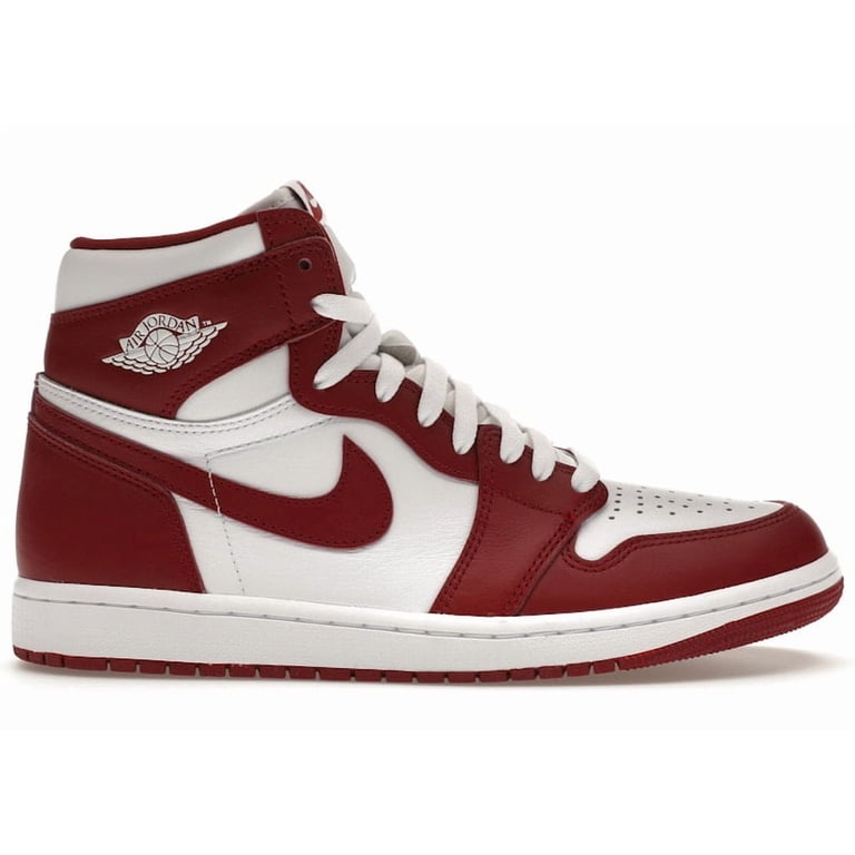 Jordan Men\'s White and Red High-Top Basketball Sneakers Amazon.com | Nike Jordan Mens Air 1 Retro High OG 555088 161  main image 4