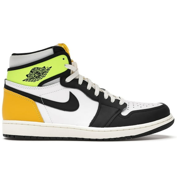 Jordan Men's 1 Retro High White Black Volt University Gold Basketball Shoes, from StockX