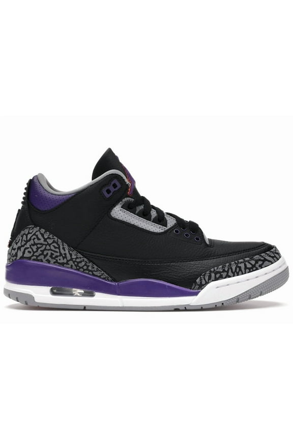 Men's 3 Retro Black Court Purple Shoes, from StockX