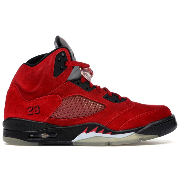 Jordan Men's 5 Retro DMP Raging Bull Red Suede Shoes, from StockX
