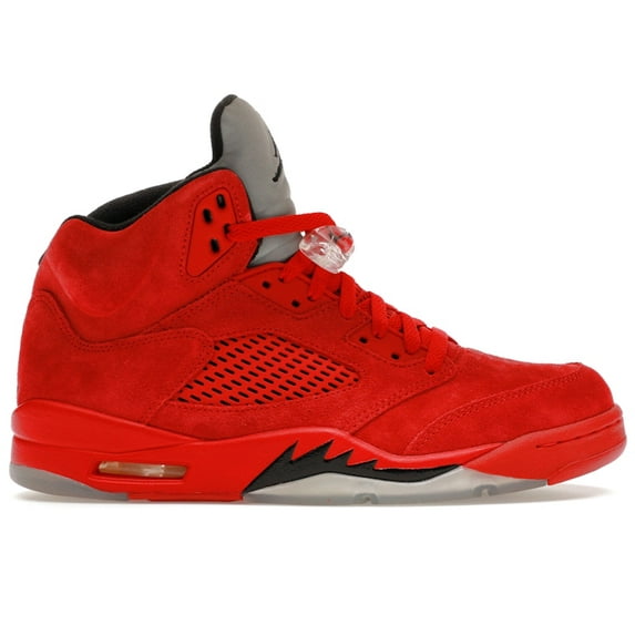 Jordan Men's 5 Retro Red Suede Shoes, from StockX
