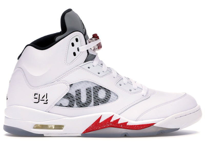 Supreme × Nike Air Jordan 5 28cm Jordan Men's 5 Retro Supreme White, from StockX - Walmart.com