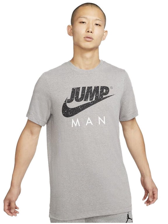 Men's Jumpman Logo Shirt Small Heather Gray Cement Black White