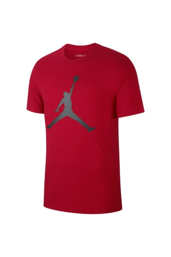 Men's T-Shirt Short Sleeve Jumpman Active Crew Athletic Basketball Tee, Red, L