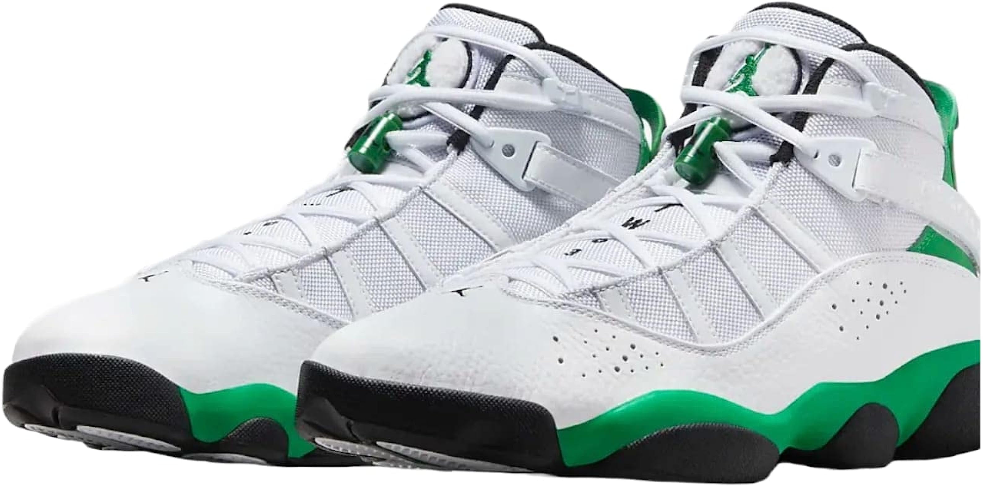 Jordan Mens 6 Rings Basketball Shoes,White/Black/Lucky Green  display picture 1