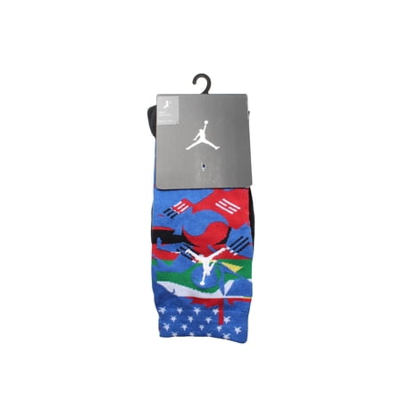 Jordan Mens 9 Low Socks Size X-Large Color Blue/Black