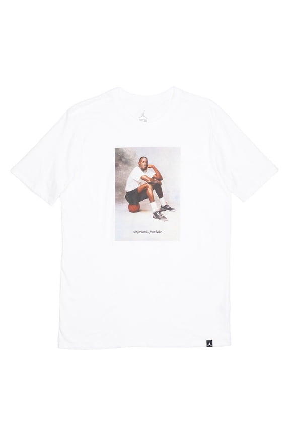 Mens Air Jordan Retro 3 III Photo T-Shirt Size Large Color White