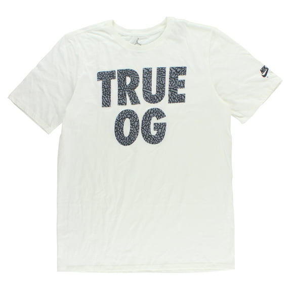 Jordan Mens Elephant Print True OG T Shirt White L