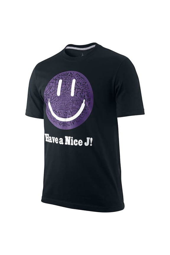 Mens Have A Nice J! Graphic Printed Tee,Black Purple,M