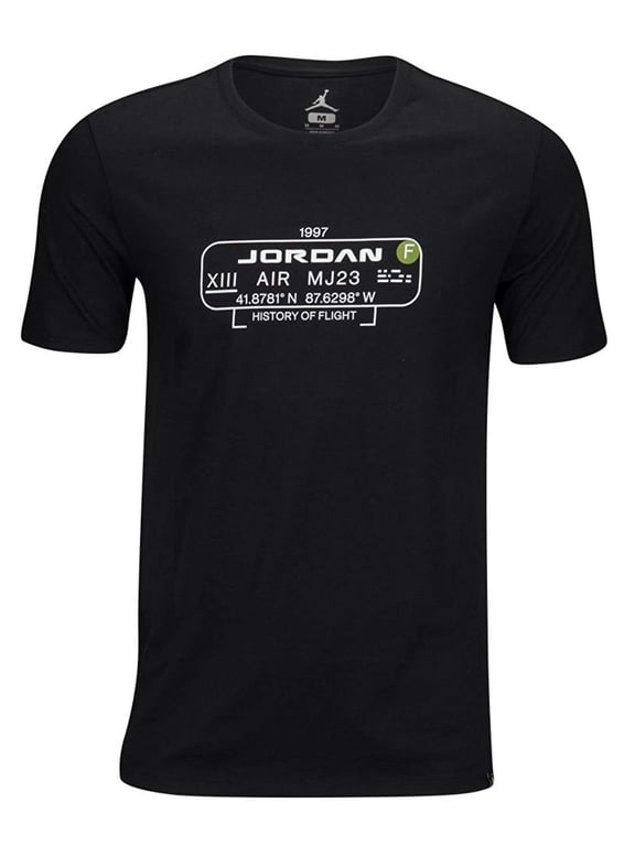 Mens Retro 13 Altitude Coordinate T-Shirt,Black/White/Altitude Green,M
