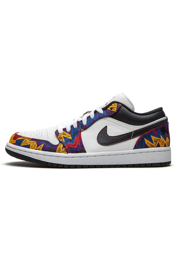 Jordan Mens Shoes Nike 1 Low Nothing But Net CZ8659-100 9 White/Dark Obsidian-team Red