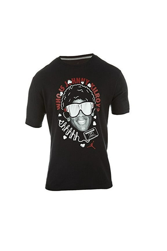 Mens Who Is Johnny Kilroy Print T Shirt,Black/White/Red,Large