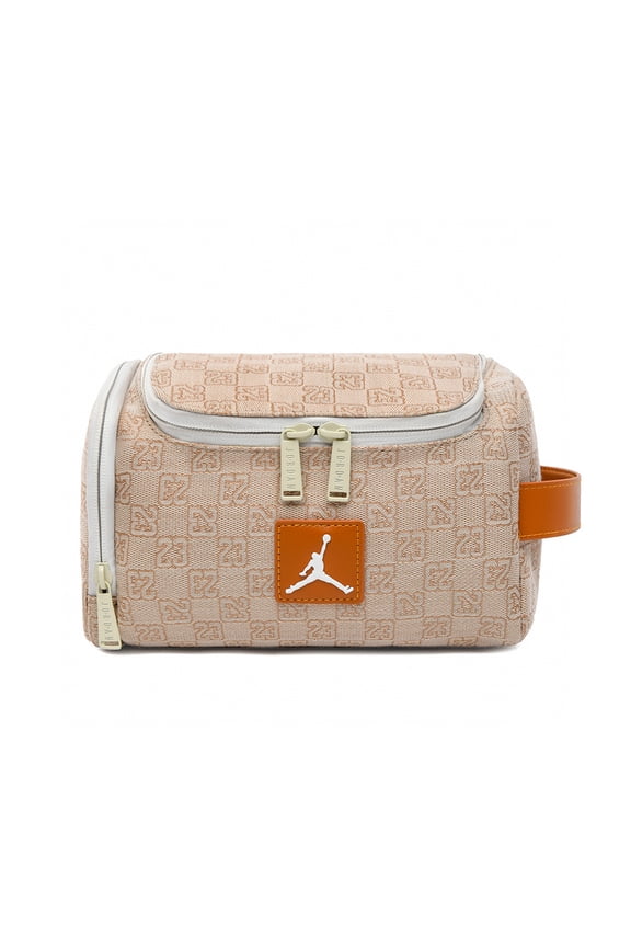 Monogram Travel Toiletry Bag Beige Cosmetic Organizer Zip Pouch Unisex