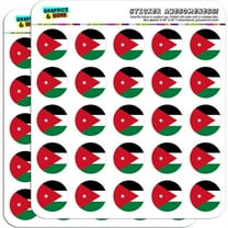 Jordan National Country Flag 50 1" Planner Calendar Scrapbooking Crafting Stickers