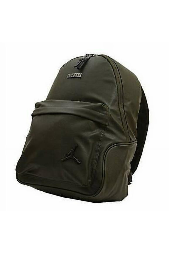 Jordan Nike AIR Jumpman Basketball Olive Green Canvas Backpack 16.5"x13"x4"