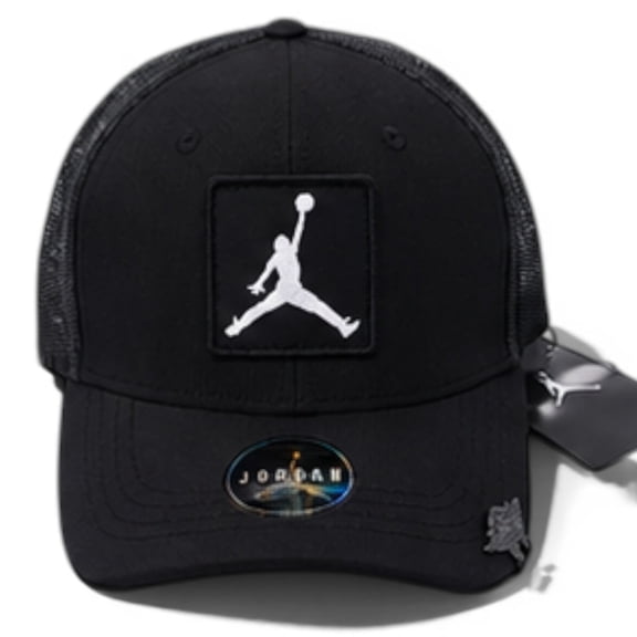 Jordan Black Mesh Trucker Snapback Hat Adjustable Unisex Cap
