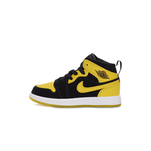 Jordan PRE SCHOOL Jordan 1 Mid PS "Black Varsity Maize White" HJ5942 071 from Stadium Goods