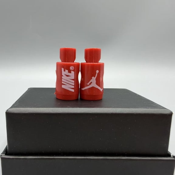 Jordan Red Base White Wording Jumpman Shoe VI V Lace Lock Replacement - Laces Shoelace Locks Rope Buckle Metal Spring Buckles Lanyard