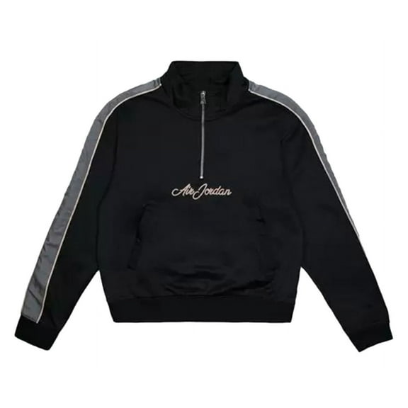 Jordan Remastered Half Zip Jacket Mens Active Hoodies Size M, Color: Black