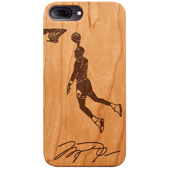 Jordan Signature - Engraved Phone Model: iPhone 6+/6S+/7+/8+ Universal, Color: Cherry
