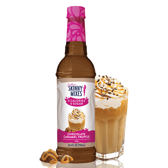 Jordan's Skinny Mixes Sugar Free Chocolate Caramel Truffle Syrup, 25.4 Fl Oz