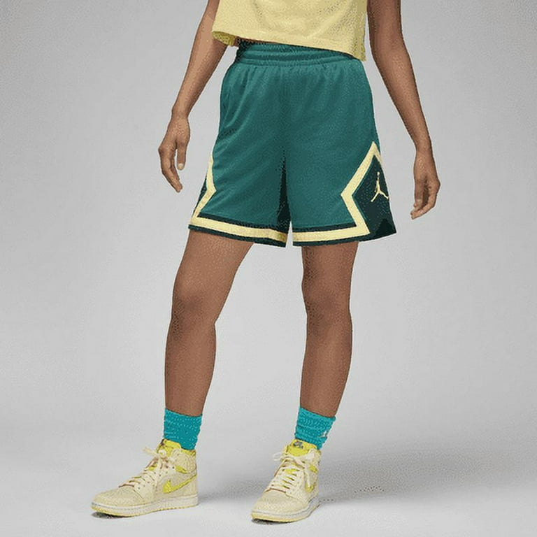 Jordan Sport Women s Diamond Shorts Color Sky J Teal Citron Tint Midnight Spruce Citron Tint Size M Walmart