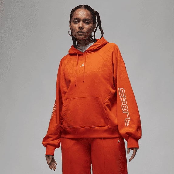 Jordan Sport Women's Graphic Fleece Hoodie Color: Picante Red/Sail Size: XL