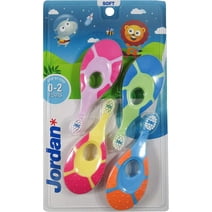 Jordan* , Step 1 Baby Toothbrush , 0-2 Years, Soft Bristles, BPA Free , 4 Pack