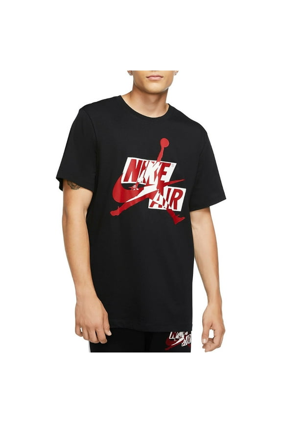 Jordan T-Shirt Nike Jumpman Air HBR Classic Athletic Gym Short Sleeve T-Shirt, Black, L