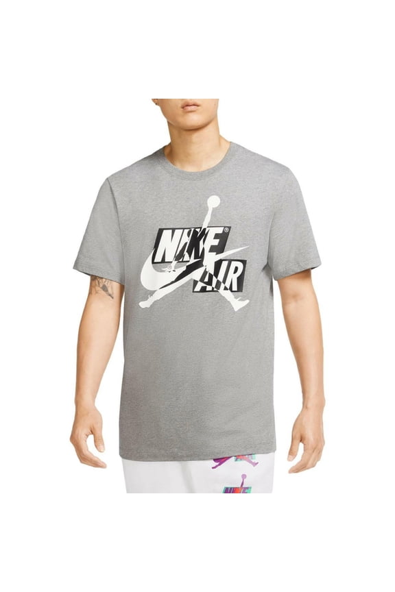 Jordan T-Shirt Nike Jumpman Air HBR Classic Athletic Gym Short Sleeve T-Shirt, Grey, XL