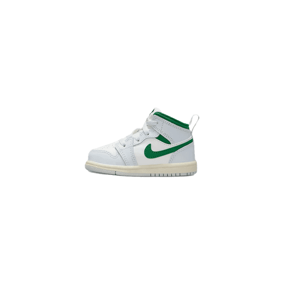 Jordan TODDLER Jordan 1 Mid TD "Summit White Pure Platinum Sail Pine Green" DQ8425 142 from Stadium Goods