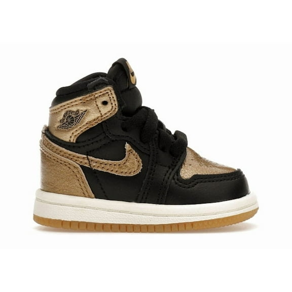 Jordan Toddler's 1 Retro High OG Black Metallic Gold Basketball Shoes, from StockX