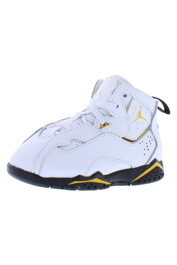 Jordan True Flight Leather Infant/Toddler Shoes Size 6, Color: White/Black/Yellow Ochre