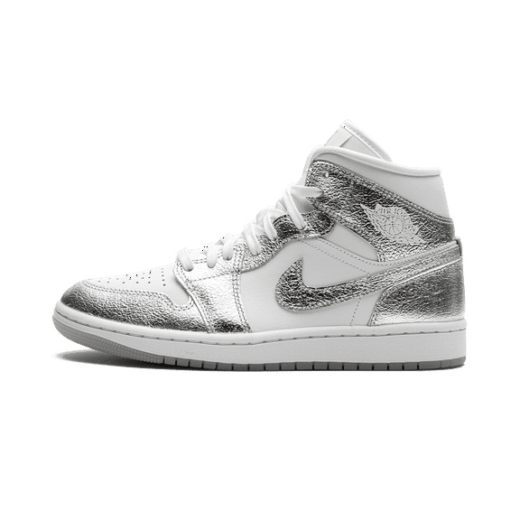 Jordan WOMENS Air Jordan 1 Mid SE Womens "Metallic Silver" FN5031 100 FN5031 100 from Stadium Goods