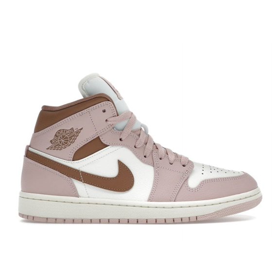 Jordan Women's 1 Mid Pink Oxford Brown Basketball Shoes, from StockX
