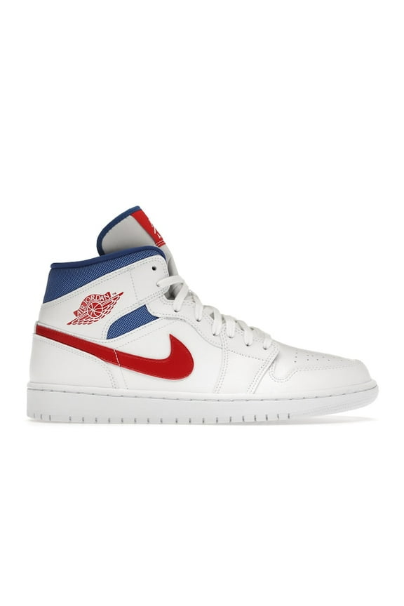 Women's 1 Mid White Red Royal Shoes, from StockX