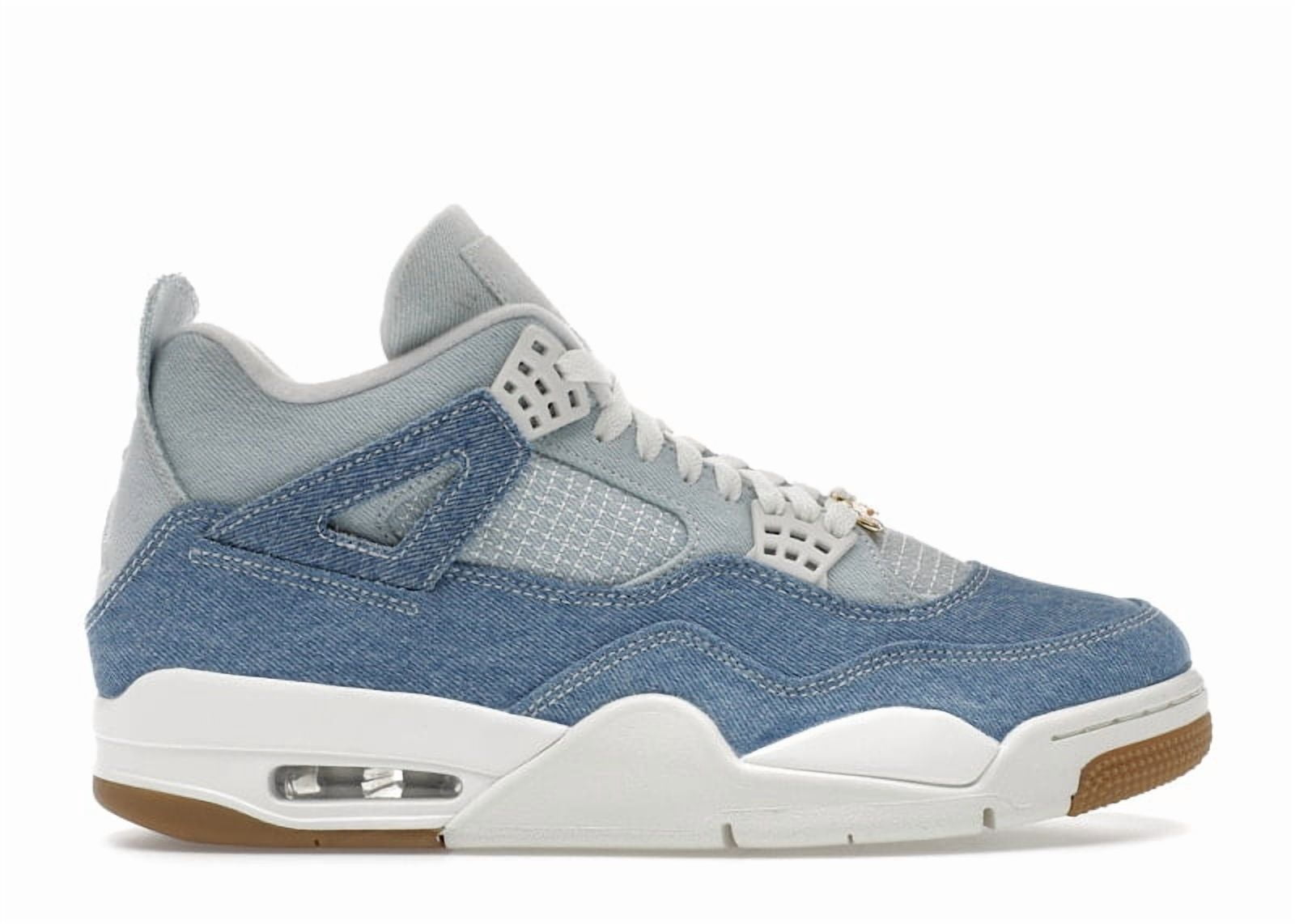 Jordan Women's 4 Retro TEX Denim Worn Blue Basketball Shoes, from