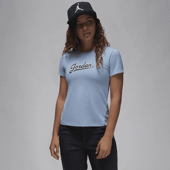 Jordan Women's Slim T-Shirt Color: Blue Grey/Off Noir Size: M