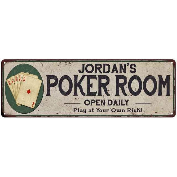 Jordan's Poker Room 8x24 Metal Sign Game Decor 108240048267
