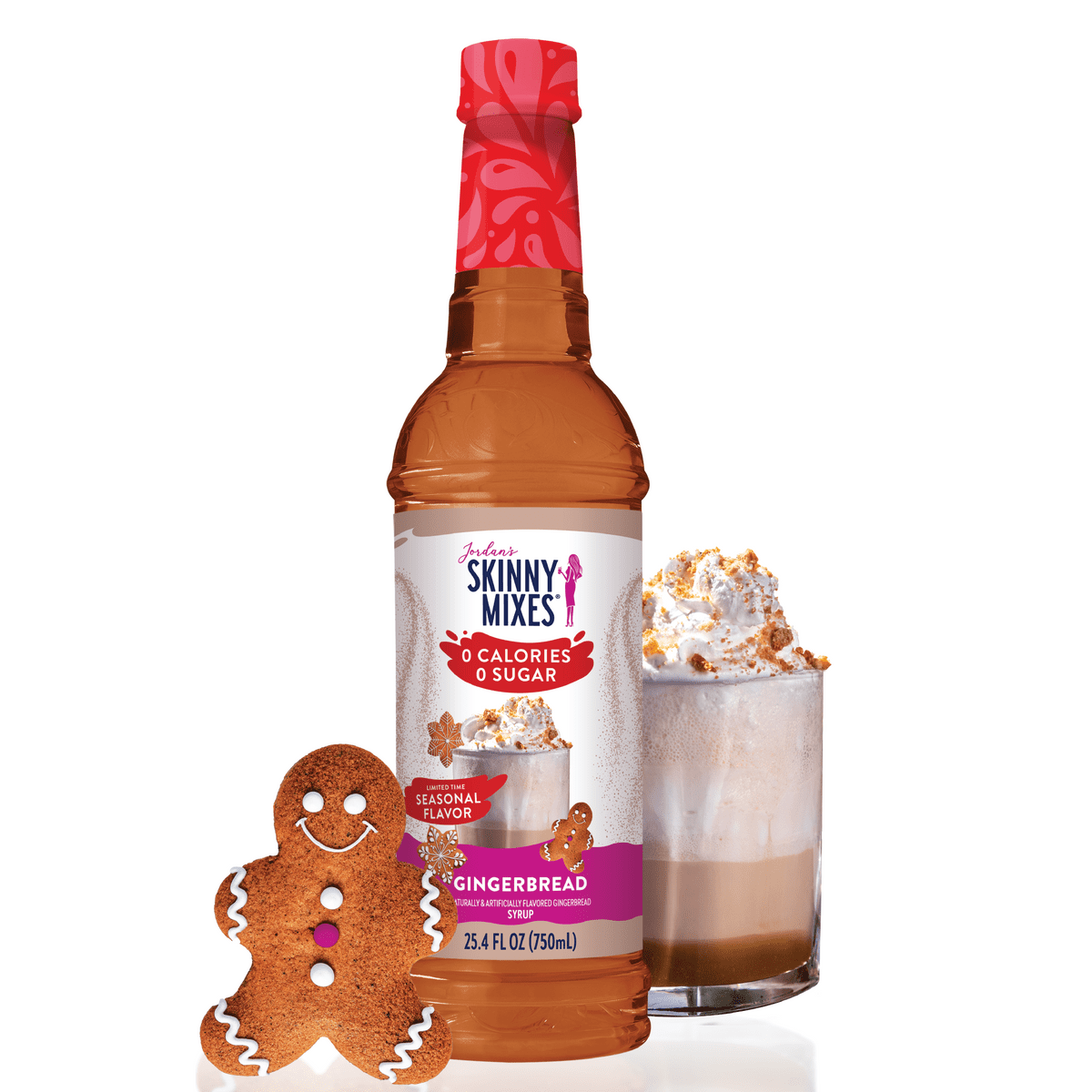 Jordan's Skinny Mixes, Naturally Sweetened, Gingerbread, Syrup, Gluten-Free & Kosher, Plastic Bottle - 750ml