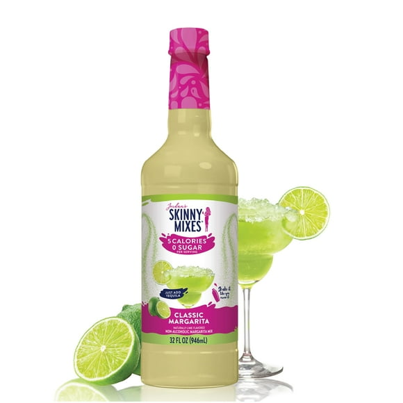 Jordan's Skinny Mixes Sugar Free Margarita BSL1Mix, Flavored Mixer for Drinks, Fresh Lime Drink Flavoring for Cocktails & Mocktails, Low Calorie, Gluten Free, Keto Friendly, 32 Fl Oz, 1 Pack